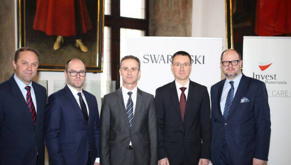 Swarovski and Pomerania representatives at investment inauguration, 2 February 2017